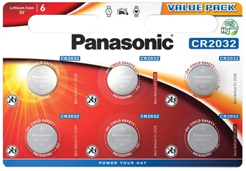 Bateria CR2032 Panasonic 3.0V x 6 sztuk